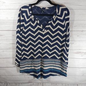 Lucky Brand Chevron Striped Top